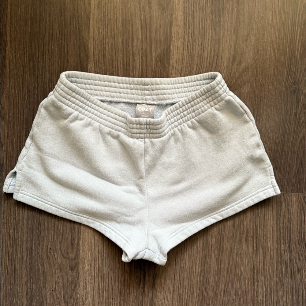 Aritizia TNA Light Blue Sweat fleece Cozy Short